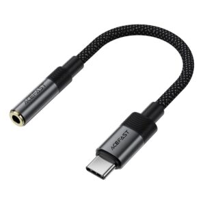 ACEFAST J12 USB-C to 3.5mm Audio Adapter High-Fidelity Audio Converter - Black
