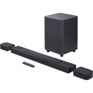 JBL BAR 1000 7.1.4-CH Soundbar with Speakers & Wireless Subwoofer, BT 5.0/ USB, Wi-Fi with AirPlay, DTS X & Multibeam, 880W Output Power, HDMI eARC with 4K Pass, Black