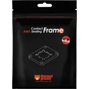 Thermal Grizzly AM5 Contact Sealing Frame - Contact Frame & CPU Guard Combination - Optimizes Contact Pressure Points & Protects Components - for AMD Ryzen 7000 CPUs - Including Aeronaut 1g