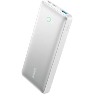 Anker 533 Power Bank10000mah Portable Charger-A1249 (PowerCore 25W) With 3 Port, 2 USB-C, 1 USB-A Fast Charging Battery Pack For iPhone Series, iPad, Samsung, Android and More - White