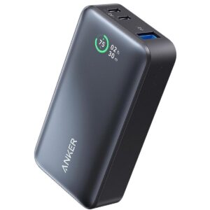 Anker Power Bank, 533 Power Bank (PowerCore 30W), Power IQ 3.0 Portable Charger with PD 30W Max Output, 10,000mAh Battery Pack for iPhone 16/15/14/13 Series, Dell, Microsoft Surface, iPad Pro,and More - Black