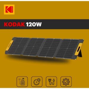 Kodak 120W Portable Solar Panel 23% Conversion Rate , Multiple, Wide compatibility , Magnetic w/ IP65 Waterproof Rating & Adjustable legs , MC4 / MC4 Compatible