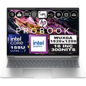 HP ProBook 460 G11 (2024) Intel Core Ultra 7 155U 12-Core For Everyday Business Performance Protected by HP Wolf Security W/ DDR5 Memory & 16" IPS Display (1TB) - Silver