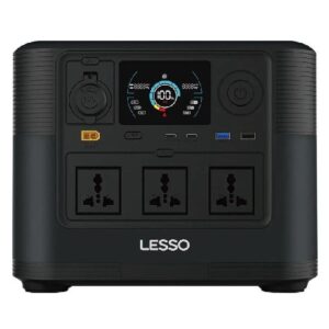 LESSO P10 Portable Energy Storage 1200W High-Power 1008Wh Battery with USB-A, Type-C, AC/DC & Car Port Outputs, Long 2000+ Cycle Life, Compact & Lightweight (10.5kg) Power Station - Black