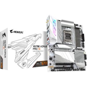 GIGABYTE X670E Aorus Pro X AM5 ATX Motherboard, AMD X670 Chipset, 4x DDR5 DIMM Slots, Up to 256GB Max Memory, Wi-Fi 7 & BT 5.3, 1x PCIe 5.0 x16, 4x M.2 Slots, White