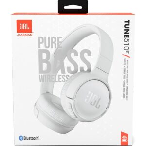 JBL Tune 510BT Bluetooth 5.0 On-Ear Headphones with JBL Pure Bass Sound & Hands-Free Calls 40-Hour Battery Life - White