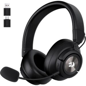 Redragon H889 Wireless Gaming Headset, 4-in-1 (2.4G/BT/USB/3.5mm), 51H Battery & Play-While-Charging, 7.1 Spatial Audio & 53mm Drivers, Detachable Mic, Multi-Platform Headphone for PC/PS5/NS/Mobile