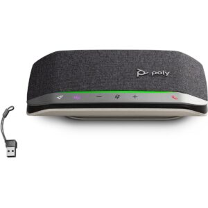 Poly Sync 20M Personal Portable Bluetooth Smart Speakerphone w/ USB-C/A Adapter Adapter Connect Wirelessly to PC/Mac/Cell Phone Works w/Teams, Zoom