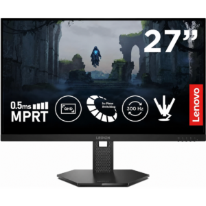 Lenovo Legion 27Q-11 27'' IPS 2K QHD 300Hz HDR10 0.5ms MPRT Gaming Monitor , 2X HDMI 2.1, DP 1.4, DP Cable, AMD FreeSync Premium Tilt/Height/Rotation/Pivot Adjustment - Black