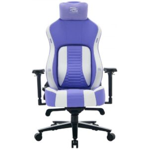 Proove Gaming Geek Gaming Chair White/Purple – Metal Frame, 4D Armrests, Class 4 Gas Lift