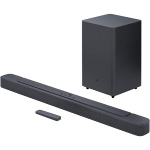 JBL Bar 2.1 Deep Bass Soundbar, 300W Total Speaker Power, USB Port Type A, 4x Race Track Drivers, 2x 1" Tweeter (Soundbar) 6.5" (Subwoofer), Bluetooth 4.2 Connectivity, Black