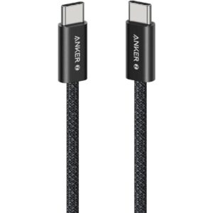 Anker Zolo USB C to USB C Cable, Full-Speed 240W Charging Cable, Dirt-Resistant Unibody, 5.8mm Thickness, 480 Mbps Data Transfer, Durable Braided Exterior, 1M Cable Length, Black