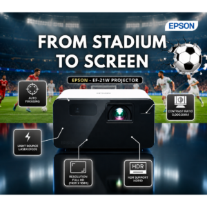 Epson EF-21W Mini Laser Projector 1,000 Lumens with Google TV – Warm White
