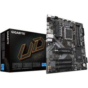 GIGABYTE B760 DS3H DDR4 LGA1700 ATX Motherboard, Intel B760 Chipset, 4 x DDR4 DIMM, Up to 128GB Max Memory Support, 1x PCI Express x16, 1x HDMI, 1x DisplayPort, USB-C / USB 3.2