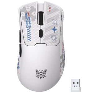 ONIKUMA DM01 Tri-Mode Wireless Gaming Mouse with 12800 DPI, 50H Battery Life, 1000Hz Polling Rate, 2.4GHz Wireless, Bluetooth and Wired Connectivity, Lightweight Ergonomic Design for Windows, Mac, iOS, Android and Linux (White)