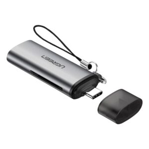 UGREEN 2-in-1 USB-C SD/TF Card Reader 5 Gbps – Gray