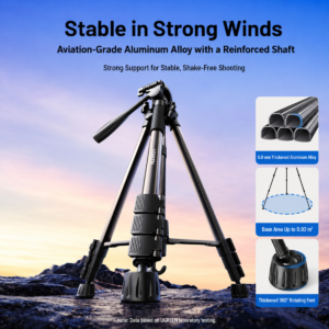 UGREEN LP661 Multifunction Professional Floor Tripod Stand 1.45 m