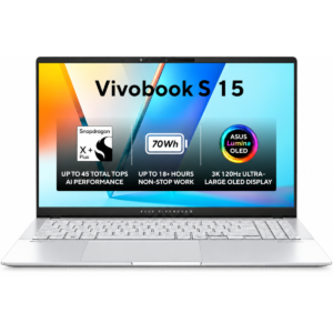 ASUS Vivobook S 15 S5507QA-MA007W Snapdragon X Plus 16GB 1TB 15.6-inch 3K OLED 120Hz - Cool Silver