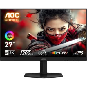 AOC Q27G42HE Gaming 27" Fast IPS 2K QHD 200Hz 0.3ms HDR10 sRGB 120% Modes Adaptive Sync w/ HDMI 2.0 , DisplayPort & Speakers