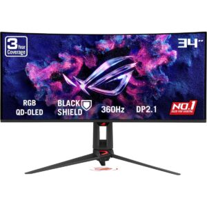 ASUS ROG PG34WCDN 34” BlackShield Film Tandem OLED 2K QHD 360Hz 0.03ms DisplayHDR™ 500 Proximity Sensor G-SYNC® w/ HDMI 2.1 & USB-C (90W PD)
