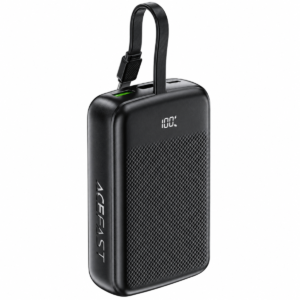 ACEFAST M14 20000mAh 22.5W Power Bank Black with Built-in USB-C Cable