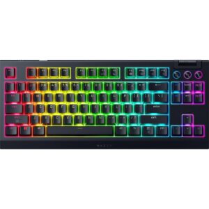 Razer BlackWidow V4 Tenkeyless HyperSpeed (Orange Tactile Switches) - Wireless Hot-swappable Gaming Keyboard - Bluetooth & HyperSpeed 1000Hz - Snap Tap - QWERTY US-Layout | Black